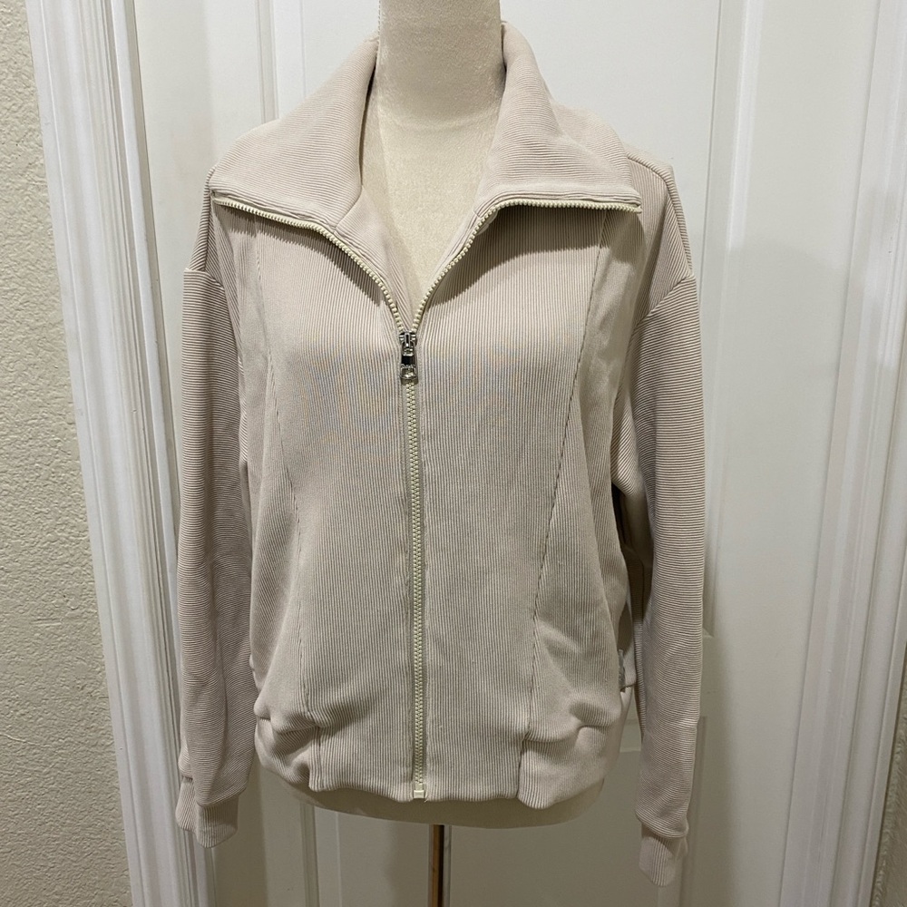 Varley Women's Modello Ribbed Ottoman Stretch Full Zip Funnel Neck Jacket Size S